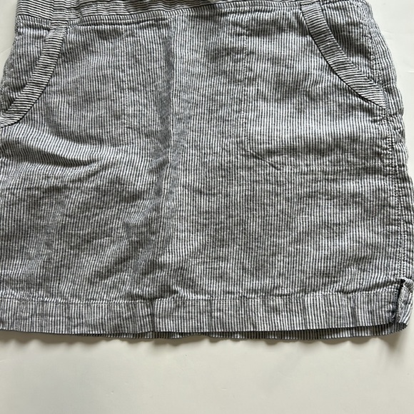 Athleta Women's Linen Skirt-Blue/White Seersucker Draw Waist Sz 12 - Picture 5 of 12